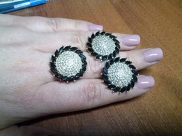 Комплект набор из серебра Подсолнухи - Смела