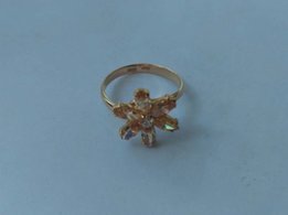 Продам эксклюзивное женское золотое кольцо с цитринами, р-р 16,5 - Харьков