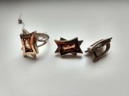Продам набор кольцо + серьги. Серебро/золото. Белоцерковский завод. - Киев