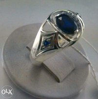 Кольцо серебро с натуральными сапфирами проба 925 - Днепр
