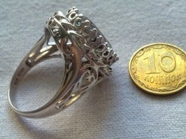 Перстень серебряный, крупный ЦИРКОН - Харьков