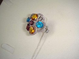 Серебряное кольцо с самоцветами - Киев