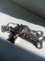 Продам серебряный позолоченный крест из нержавеющей стали. - Винница