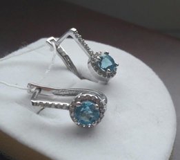 Новые серьги золото sky topaz - Киев