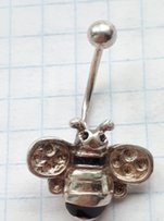 Серебрянный пирсинг пчелка - 