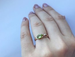 Кольцо и серьги с хризолитом. Золото. - Каменское
