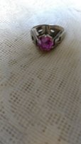 Кольцо, серебро 875 пр. звезда СССР Перстень с камнем - 