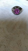 Кольцо, серебро 875 пр. звезда СССР Перстень с камнем - 