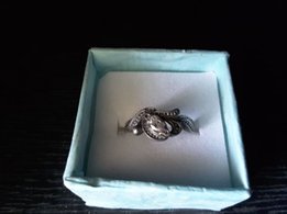 Серебряное кольцо с фианитом, разм. 16-16,5 - Харьков