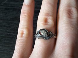 Серебряное кольцо с фианитом, разм. 16-16,5 - Харьков