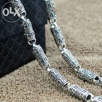 Серебряная цепочка c мантрами 5 мм. 32,35 гр. 56,5 см - Килия