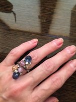 Серебрянное кольцо с полудрагоценными камнями. 16 размер. - Киев