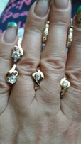 Серьги серебро 925 пробы золото 375 пробы - Запорожье