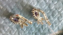 Серьги серебро 925 пробы золото 375 пробы - Запорожье
