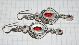 Длинные серьги кварц гранат - Николаев