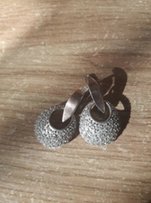Серьги серебро с золотыми пластинами - Запорожье