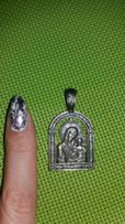 Подвеска,кулон Божей матери,серебро - 