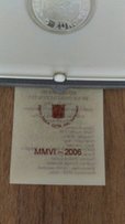 Юбилейная серебряная монета 2006 год 5 евро, изготовлена Ватиканом - Киев