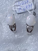 Шикарные серебрянные серьги с натуральными эфиопским опалом - Галич