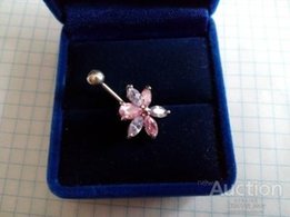 Серебряная серёжка в пупок Пирсинг серебро в пуп. - Мариуполь