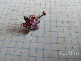 Серебряная серёжка в пупок Пирсинг серебро в пуп. - Мариуполь