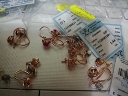 Сережки кульчики срібло 925 проби позолота 850 проби - Запорожье