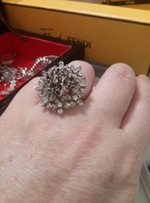 Кольцо серебро, 17,5 р с фианитами черными и белыми - Киев