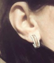 Серебряные сережки с золотыми пластинами - Сумы