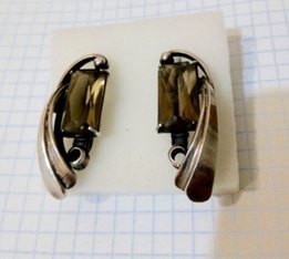 Серьги серебро, 12 грамм, Раухтопаз, Ручная работа - Киев