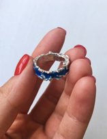 Продам серебрянное кольцо с эмалью,р-р 17,5 - Хмельницкий