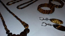 Украшения из тигрового гляза, браслет, колье, ожерелье, серьги, кольцо - Николаев