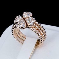 Тройное кольцо с кристаллами Swarovski, покрытое золотом 0933 - Стрый