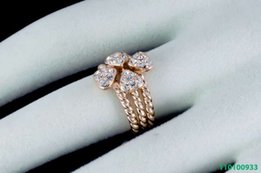 Тройное кольцо с кристаллами Swarovski, покрытое золотом 0933 - Стрый