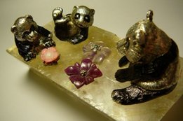 Серебро 960 Панды Бриллианты Коралл, Рубин, Аметист. - Киев