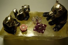 Серебро 960 Панды Бриллианты Коралл, Рубин, Аметист. - Киев