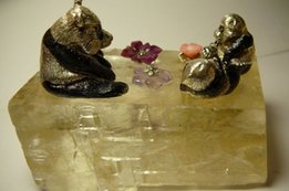 Серебро 960 Панды Бриллианты Коралл, Рубин, Аметист. - Киев
