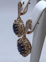 Старинные серьги с сапфирами и бриллиантами - Днепр