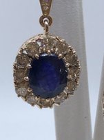 Старинные серьги с сапфирами и бриллиантами - Днепр