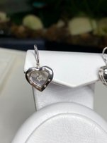 Серьги в форме сердца с бриллиантами - Киев