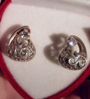 Ажурные серебряные серьги 975 проба + подарок - коробочка - Николаев