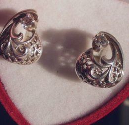 Ажурные серебряные серьги 975 проба + подарок - коробочка - Николаев