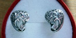 Ажурные серебряные серьги 975 проба + подарок - коробочка - Николаев