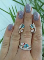 Серьги и кольцо Арт. 070 | Серебро+Золото | 650 грн - Одесса