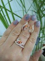 Серьги и кольцо Арт. 070 | Серебро+Золото | 650 грн - Одесса
