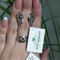 Серьги и кольцо Арт. 210 | Серебро с Золотом | 880 грн - Одесса