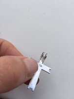 Серебряный крестик с цирконием Под белое золото цирконы подвеска кулон - Одесса