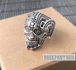 Серебряное кольцо череп с черепом мужское байкерское перстень печатка - Киев
