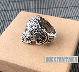 Серебряное кольцо череп с черепом мужское байкерское перстень печатка - Киев