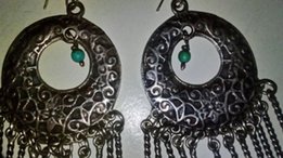 Серебряные серьги, серёжки с бирюзой, восточные, на лето, Турция - Киев
