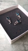 Серьги , кольцо , серебро с топазом и фионитами - Киев